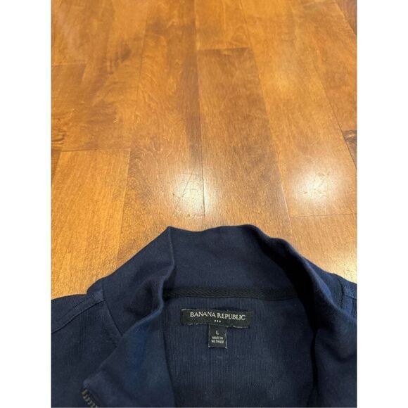 Men’s banana republic quarter zip with elbow patches size large - Picture 3 of 4
